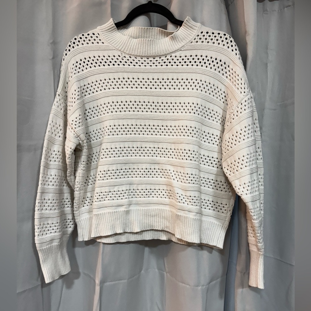 Marc New York, Andrew Marc Women's White Knit Sweater size XL cotton medium